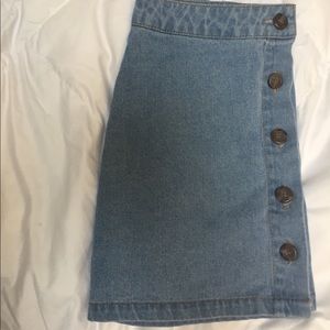 Button up denim skirt